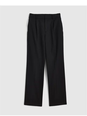 Madewell Black Slouchy Straight Leg Classic Pleated Trouser Pants BY258 BN 2